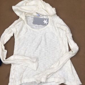 Splendid white knit hoodie